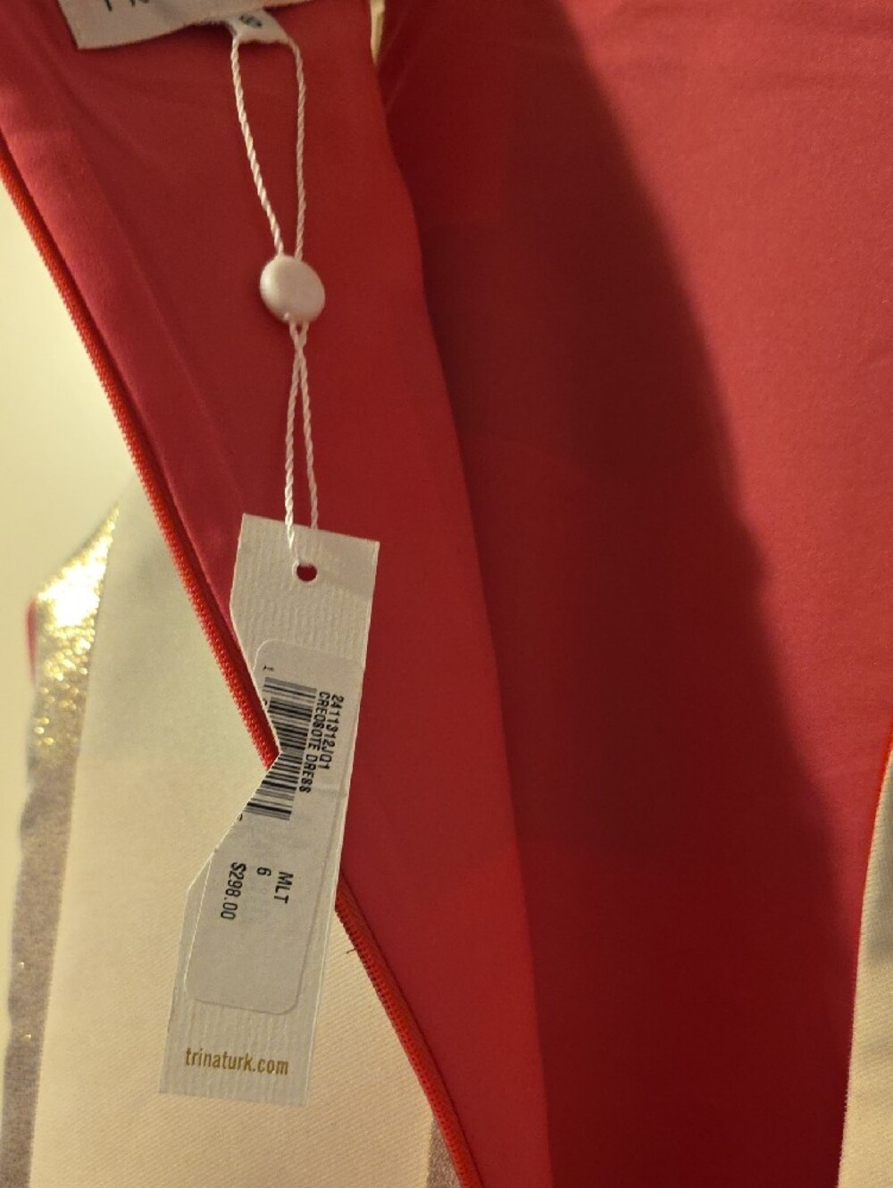 Colorblock Sleeveless Shift Dress in Coral, Pink, Navy & Cream - Picture 4 of 10